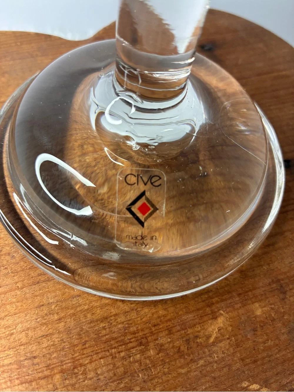 Italian Solid Glass Candlestick Holder